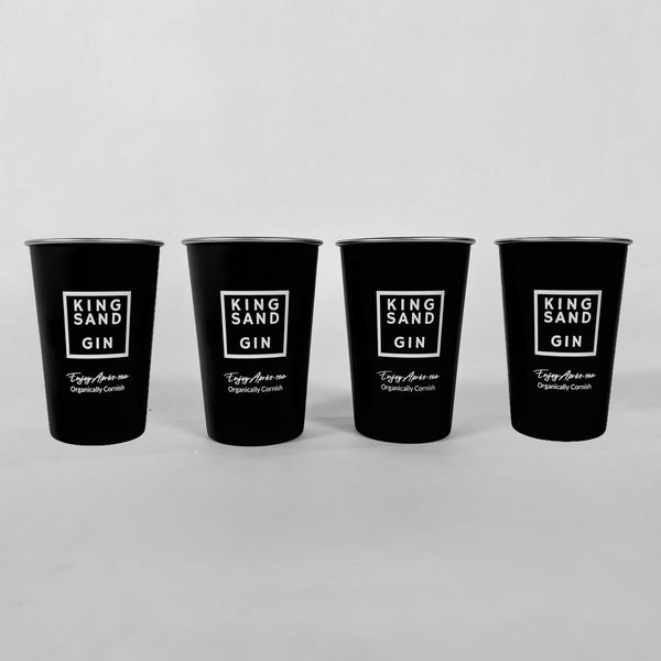 Kingsand Gin Stainless Steel Tumblers: set of 4